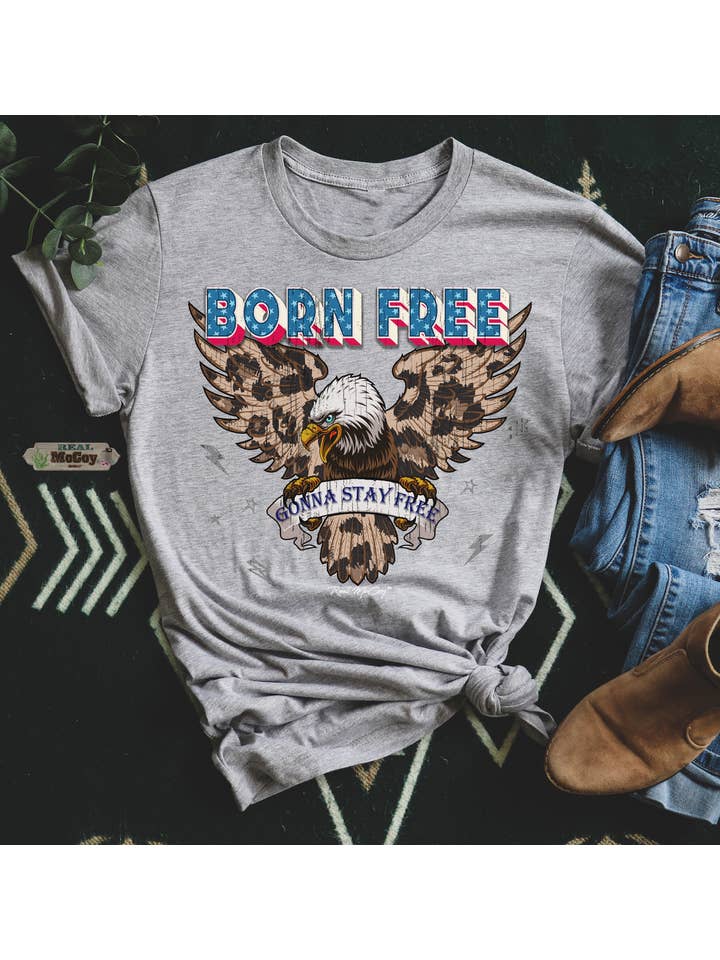 Real McCoy Mercantile, LLC - Wholesale T-Shirt (Graphic) - Women's - Born Free Tee (Several Tee Options)1