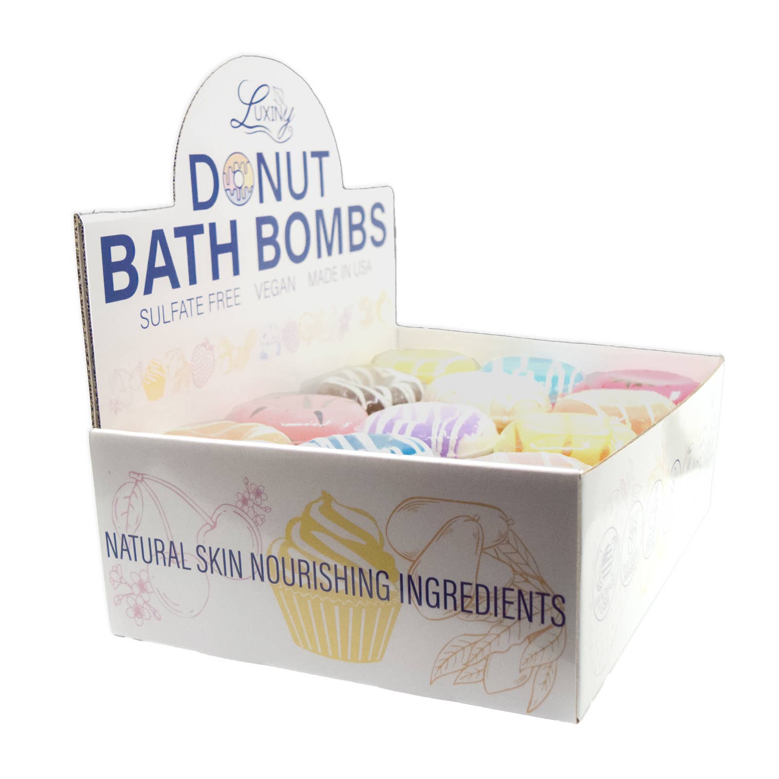Luxiny Products - Luxurious Bath and Body - Wholesale Bath Bomb/Fizz - Bundle (36) DONUT DISPLAY WITH 36 Donut Bath Bombs2