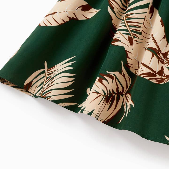 Verde Oscuro Conjunto de Ropa de Vacaciones Hawaianas Verde Tropical a Juego para la Familia de venta al por mayor en Faire9