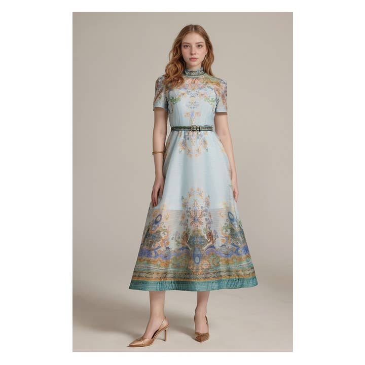 DR440Y Retro Short Sleeve Digital Print Dress with Belted and other Purchase Wholesale print on demand dress. Free Returns & Net 60 Terms on Faire trending on Faire.