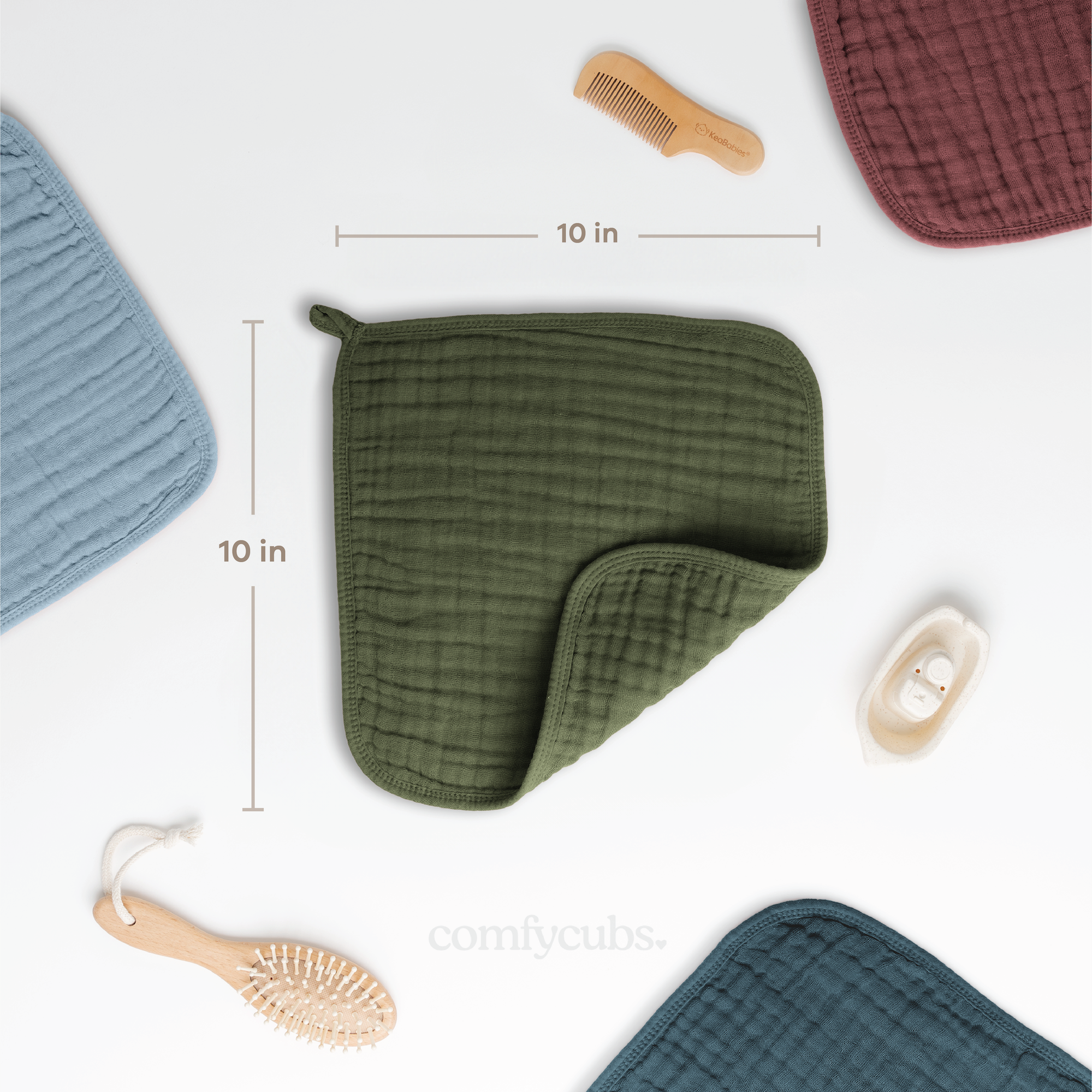 Comfy Cubs – wholesale Wash cloth – Child & baby – Muslin Baby Washcloths, Soft 10"x10" Cotton by Comfy Cubs58