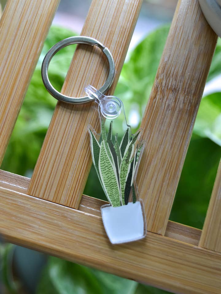 Porte-clés de plantes de serpent pour la vente par Split Leaf Designs