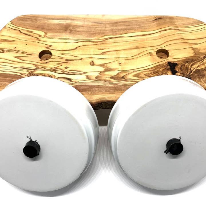 olivenholz-erleben - Wholesale Pet Bowl - Cat/Dog - RUSTY PLUS feeding station 2x 1.5 liter raised porcelain bowl7