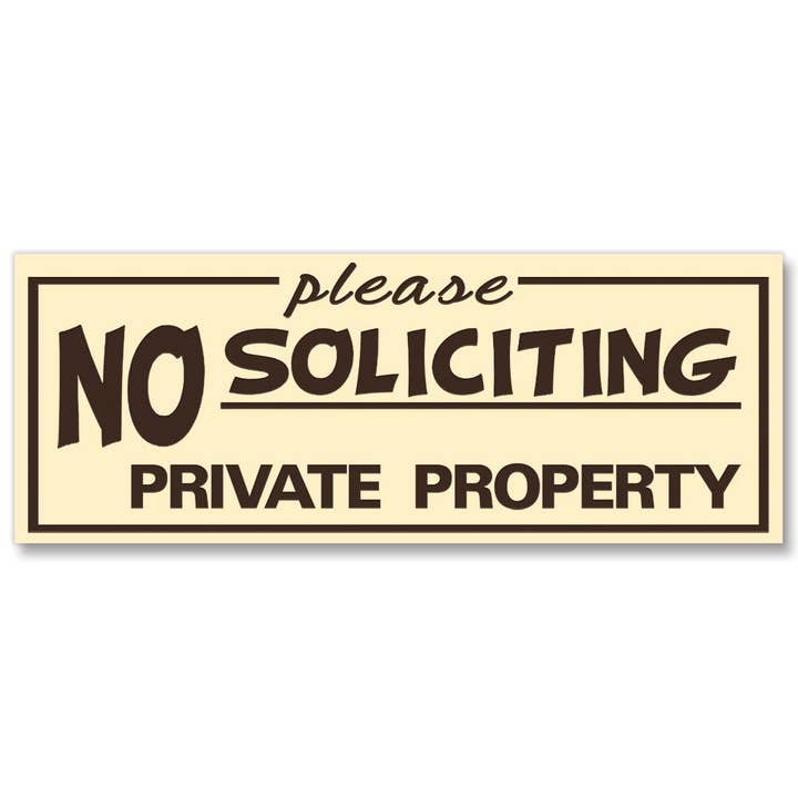 All kvalitet ”Please No Soliciting Private Property” graverad skylt, 2 ”x 5" för wholesale av All Quality