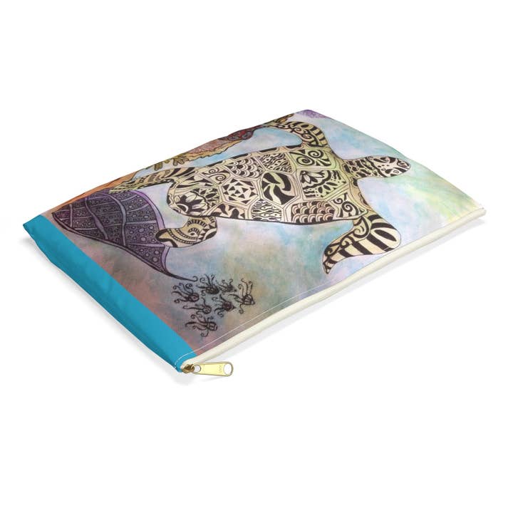 Zentangle Turtle Travel Pouch for wholesale by See Joy Creative