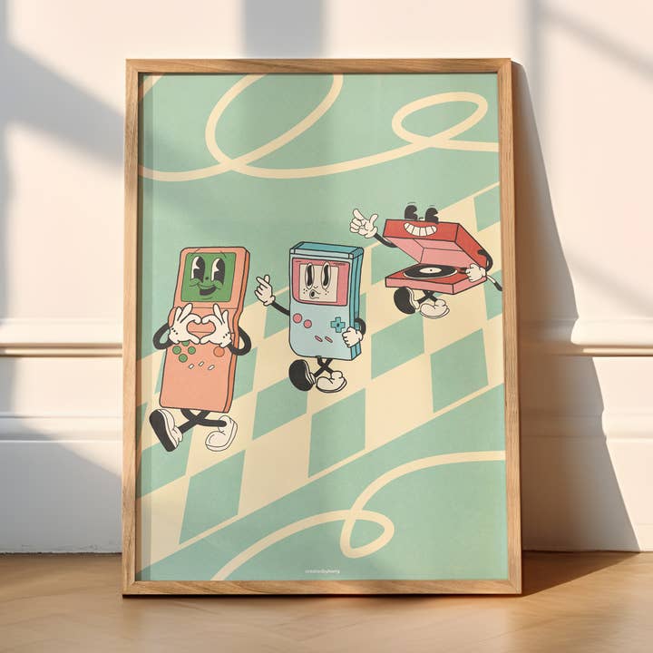 Retro Walk Print for wholesale by Createdbyharry