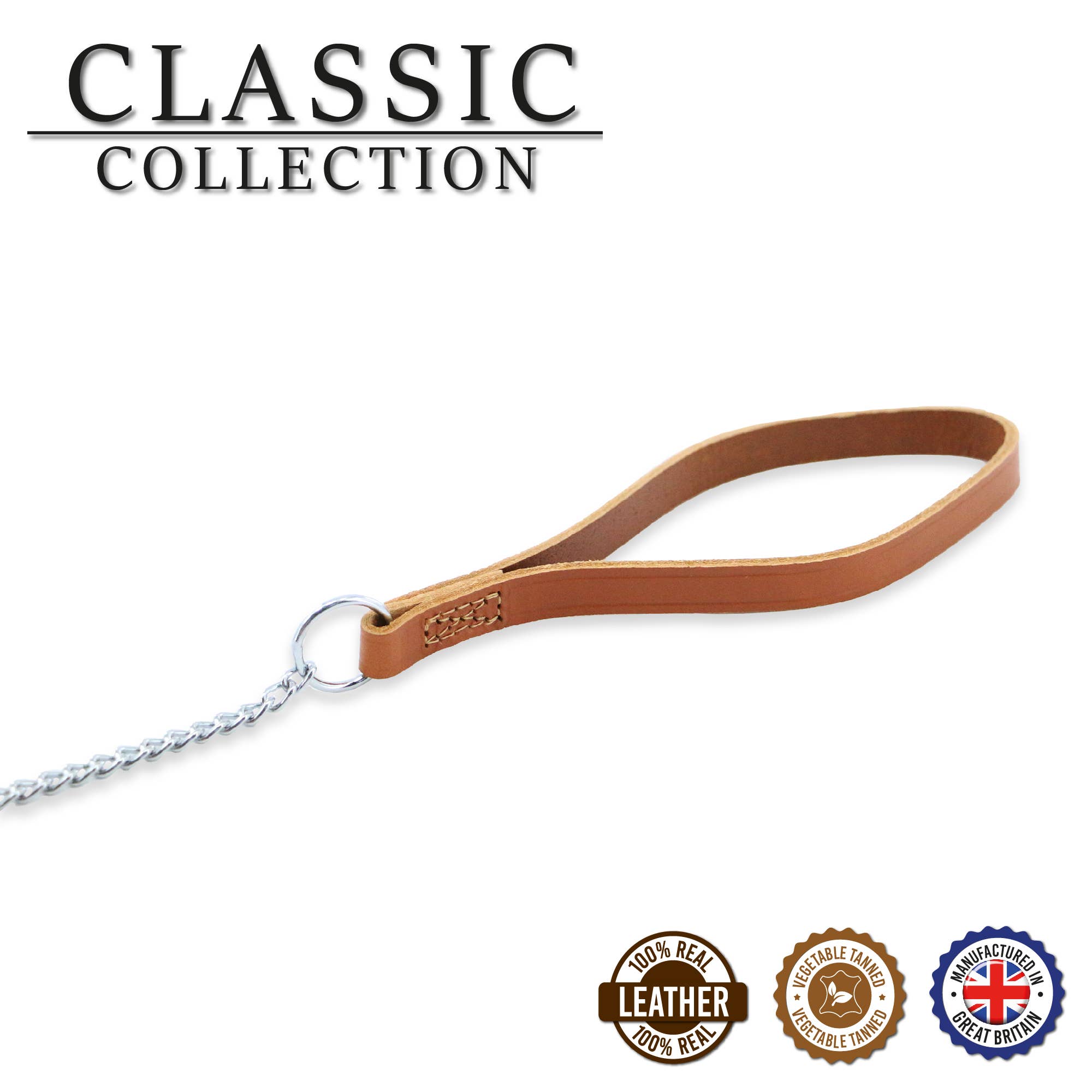 Ancol Pet Products Ltd – wholesale Pet leash – Dog – Heritage  Collection Leather & Chain Lead TAN1