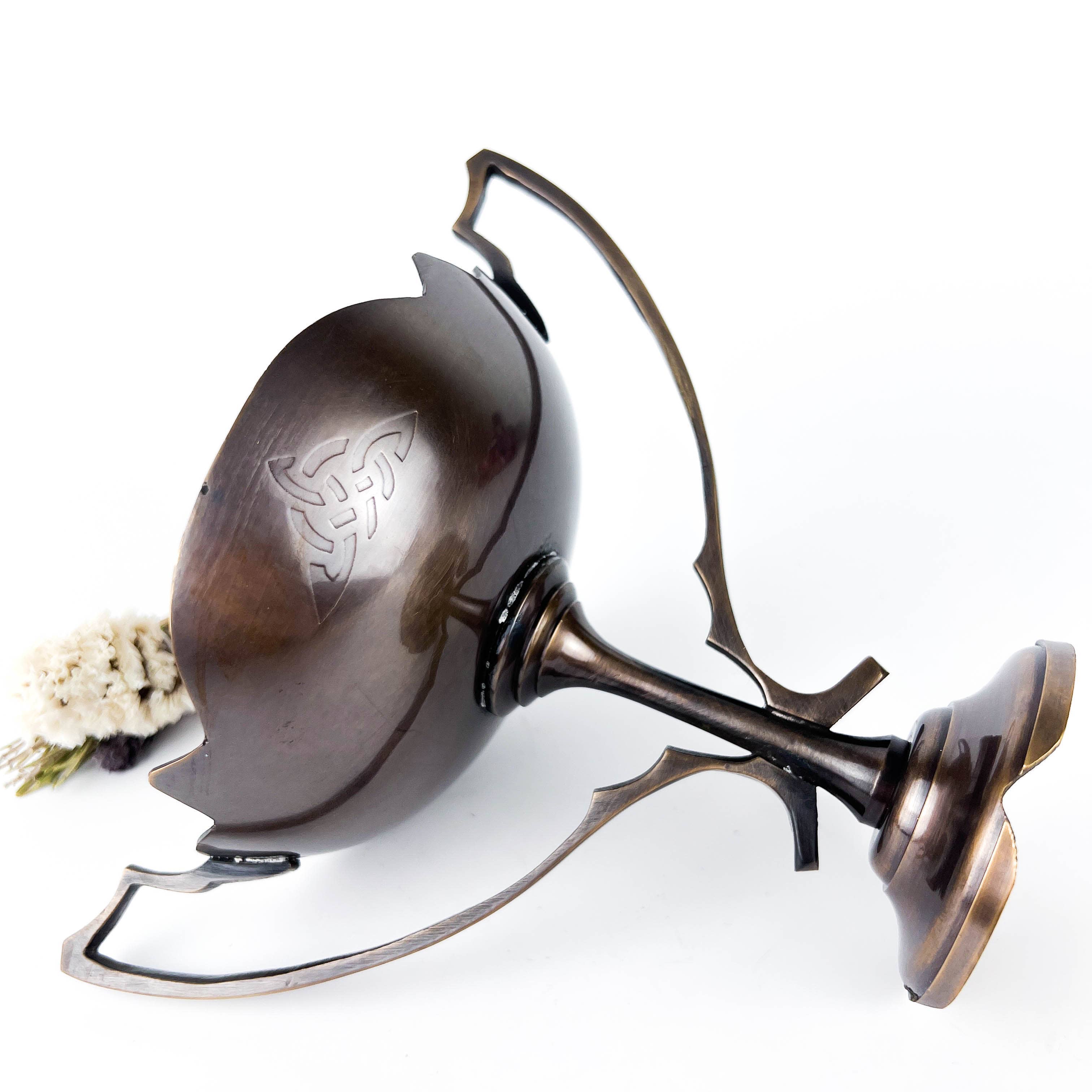 GREENROOTS USA LLC - Wholesale Incense Holder - Triquetra Egyptian Lotus Burner/Smudge Pot 5.5 X5.5 X 7.5"8