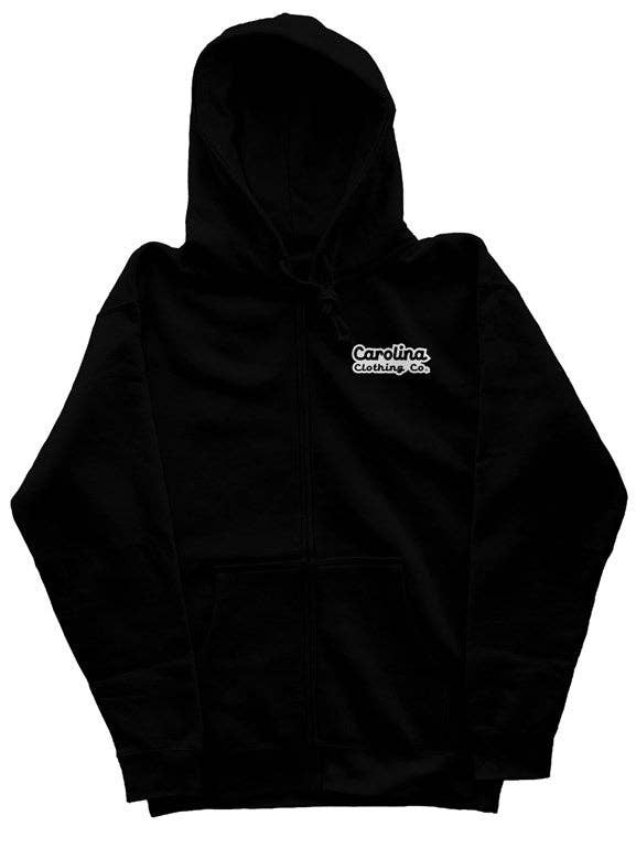 Sudadera con capucha Brave White Logo para hombre y mujer con cierre premium para venta al por mayor de Shop Carolina Clothing Co.