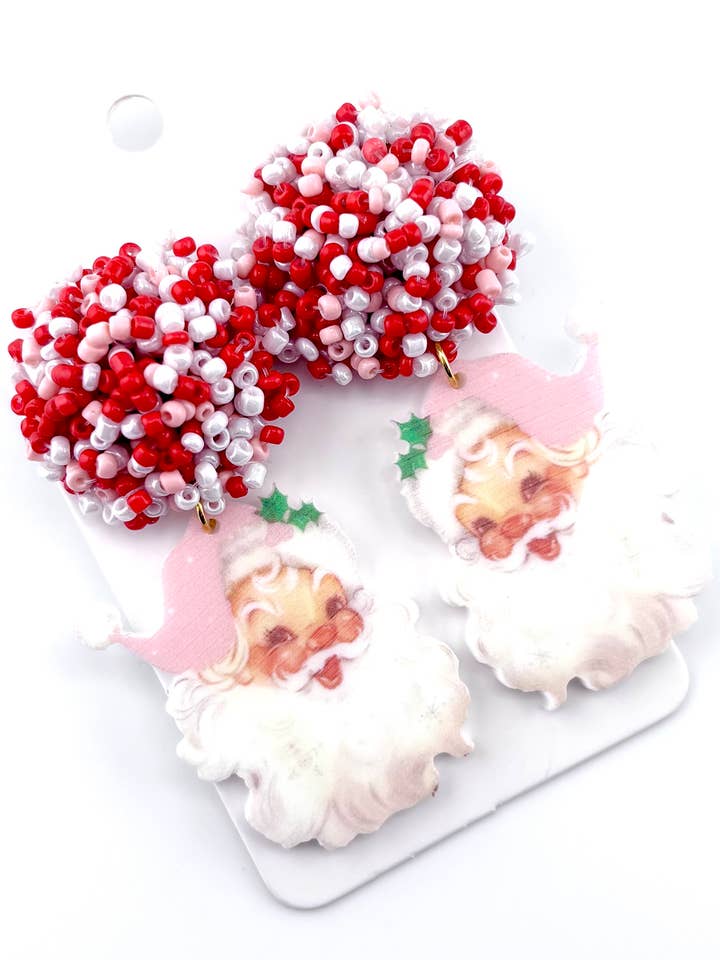 Boucles d'oreilles Père Noël de Noël pour la vente par Cora's Den