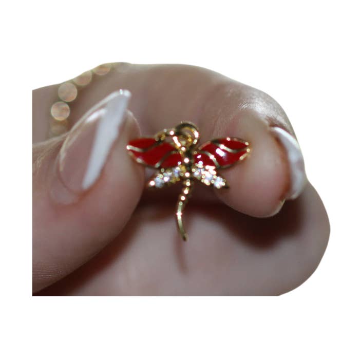Scarlet Dragonfly Charm ~ Deep South Originals for wholesale by Deep South Originals Inc.