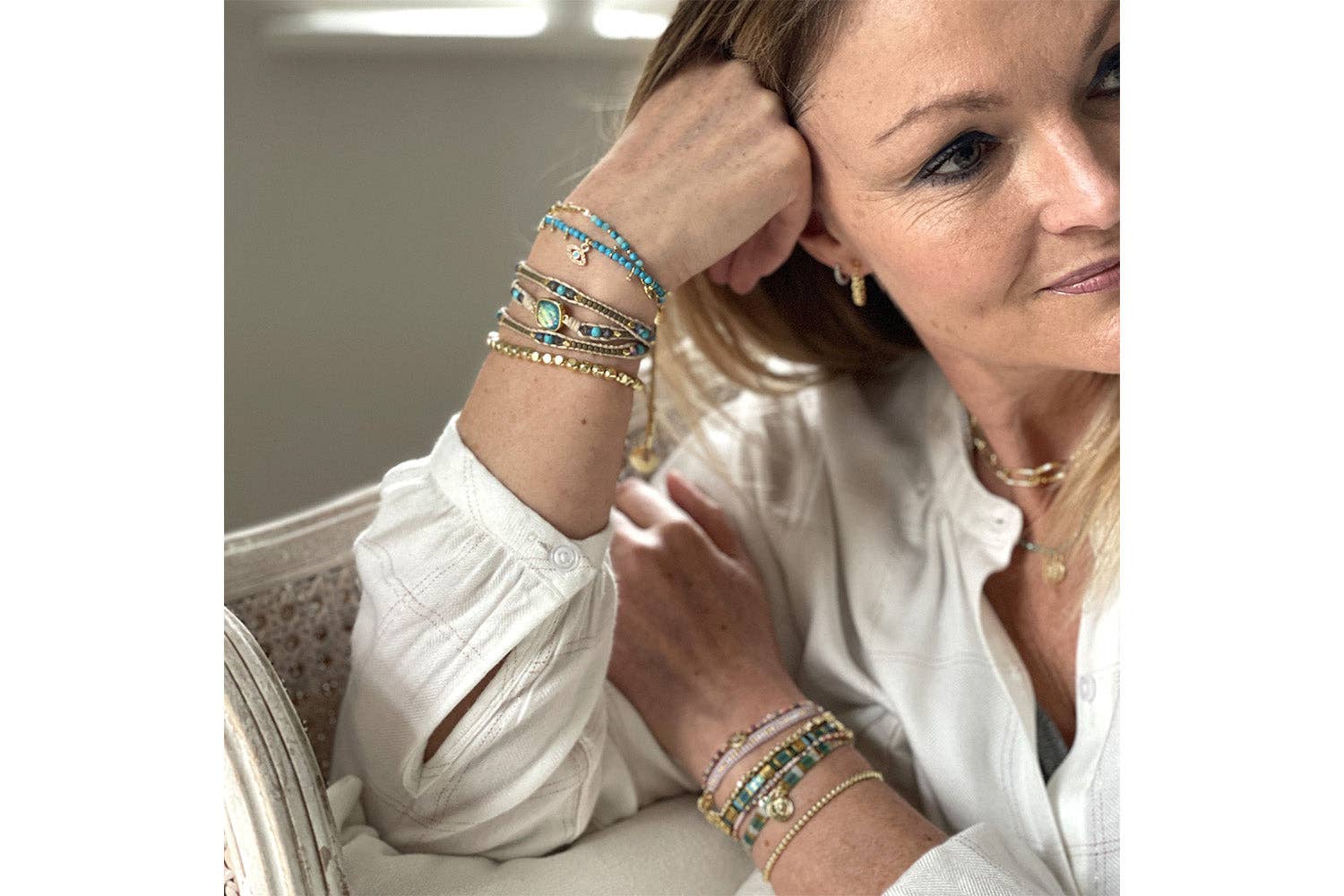 Boho Betty – wholesale Berlockarmband – Brela Blått Onda Ögat Charmarmband2
