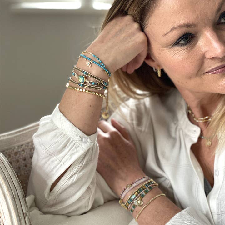 Boho Betty – wholesale Charm/dangle bracelet – Brela Blue Evil Eye Charm Bracelet2