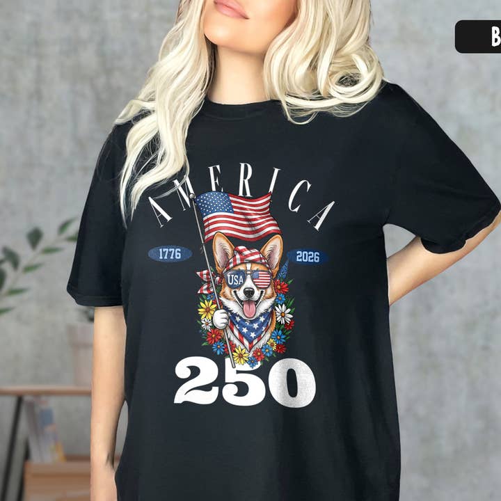 Corgi 'merica 250 Shirt Patriotic Dog Lover 1776 2026 Top for wholesale by Vivtrek