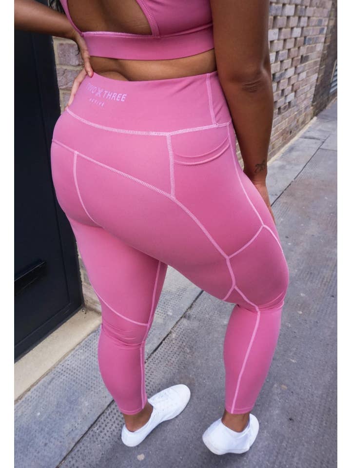 Two Three Active – Engroshandel Sports-/loungeleggings – til kvinder – ENERGY Leggings med høj talje - Pink4