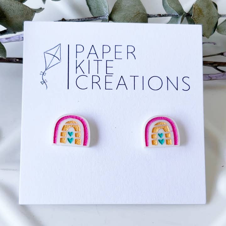 Rainbow Studs for wholesale by Paper Kite Creations
