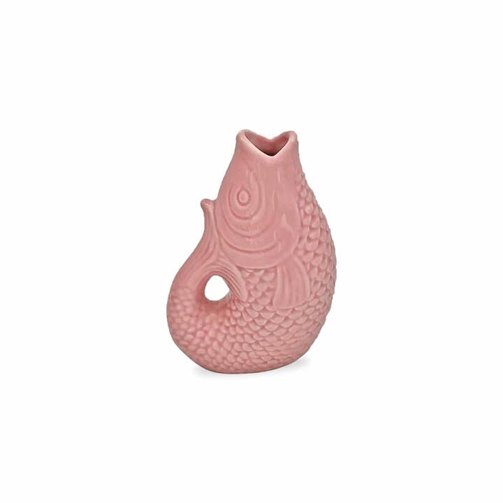 Small pink fish ceramic vase L8.2 W5 H12cm for wholesale by Opjet Paris