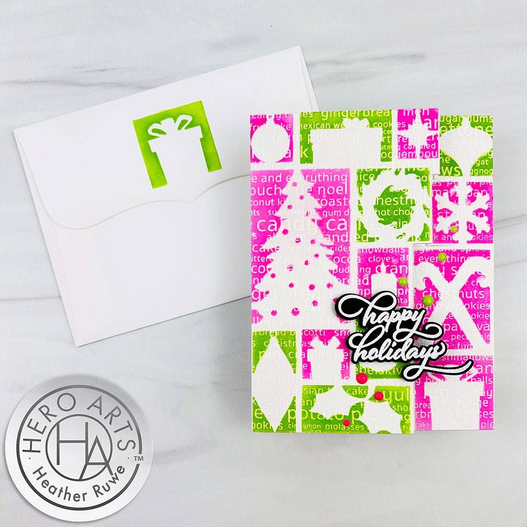 Hero Arts + Spellbinders Wholesale - Wholesale Stencil/Craft Die - Hero Arts Holiday Assortment Stencil5