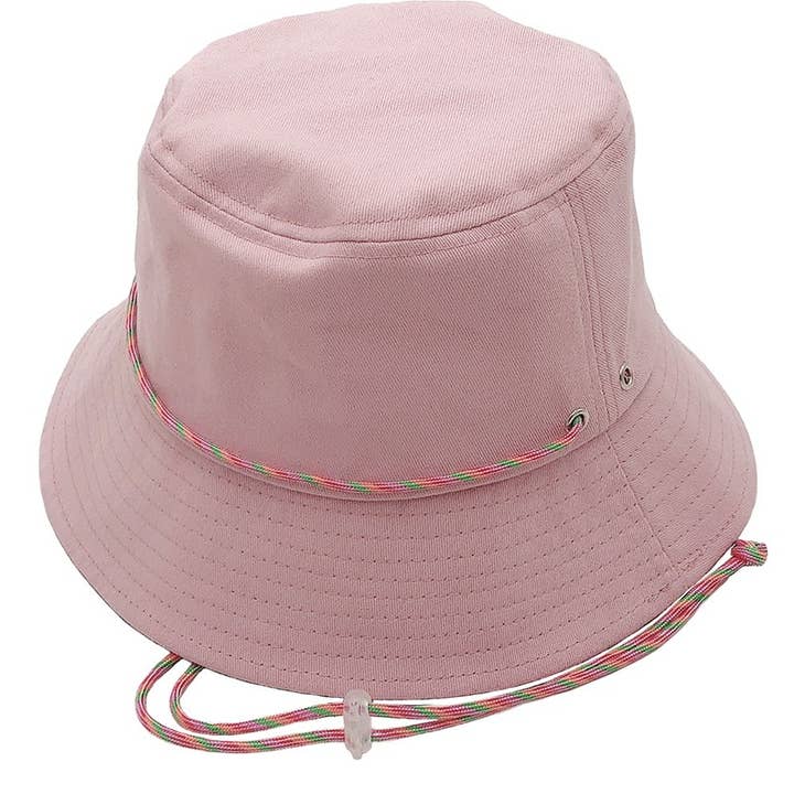 Fashion City - Wholesale Bucket Hat - Women's - Solid Chin String Cotton Safari Bucket Hat16