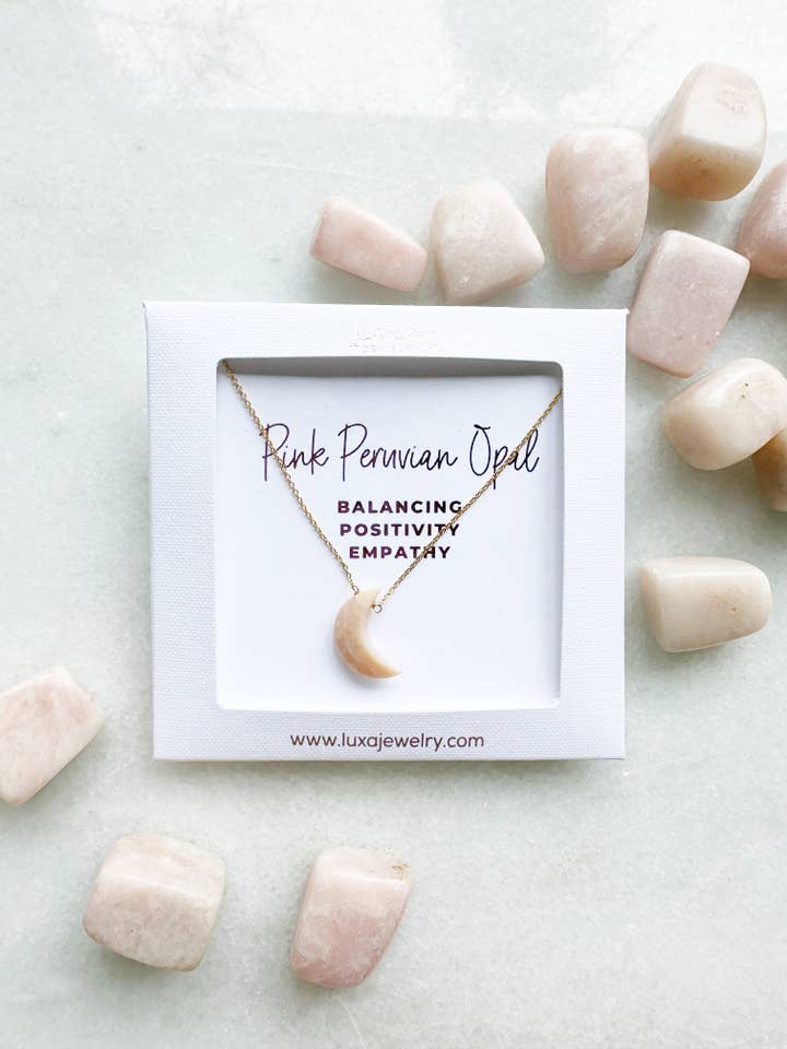 Colar Rosa Peruano Opal Lua por atacado de Luxa Jewelry
