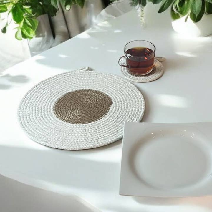 Set of 2+2 Handmade Placemats and Coasters for wholesale by BlacKarz Home Decor