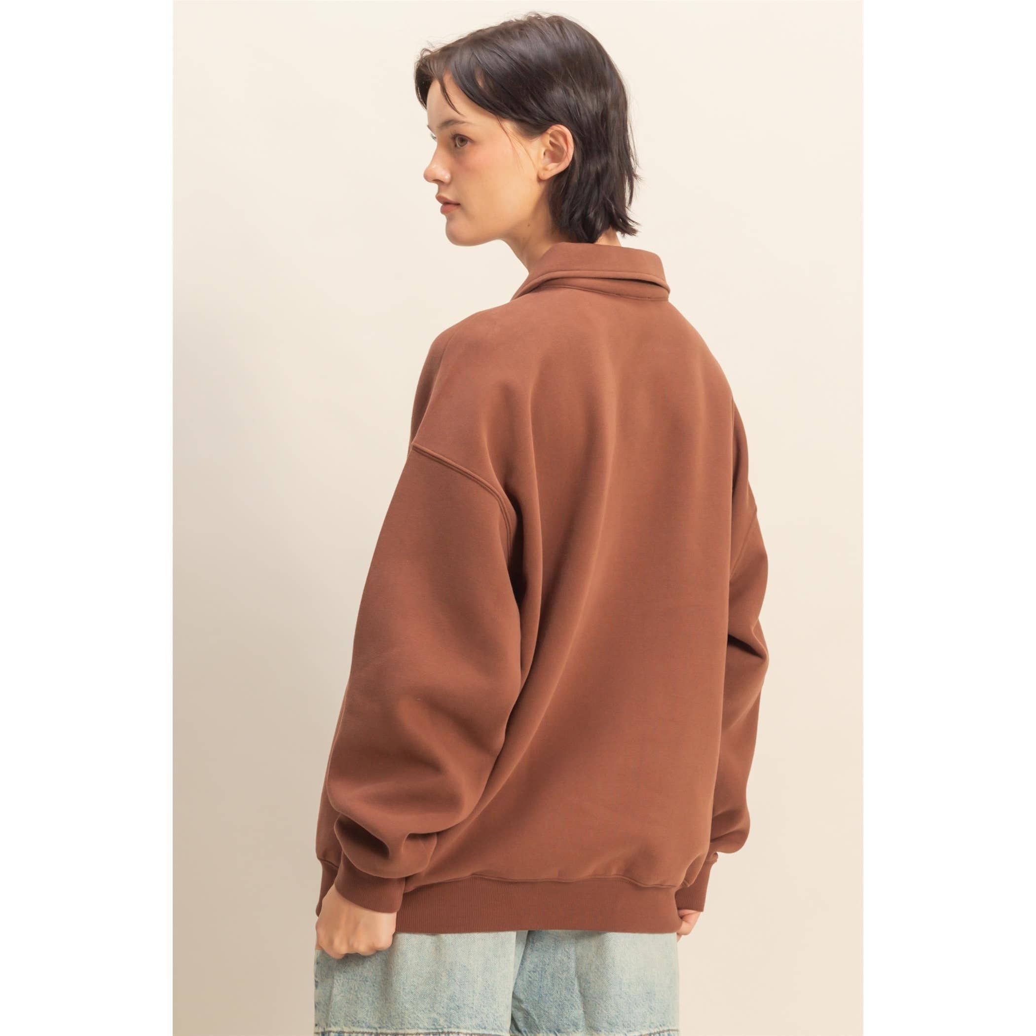 HYFVE - Wholesale Sweatshirt - Women's - Oversized Polo Collared Pullover14