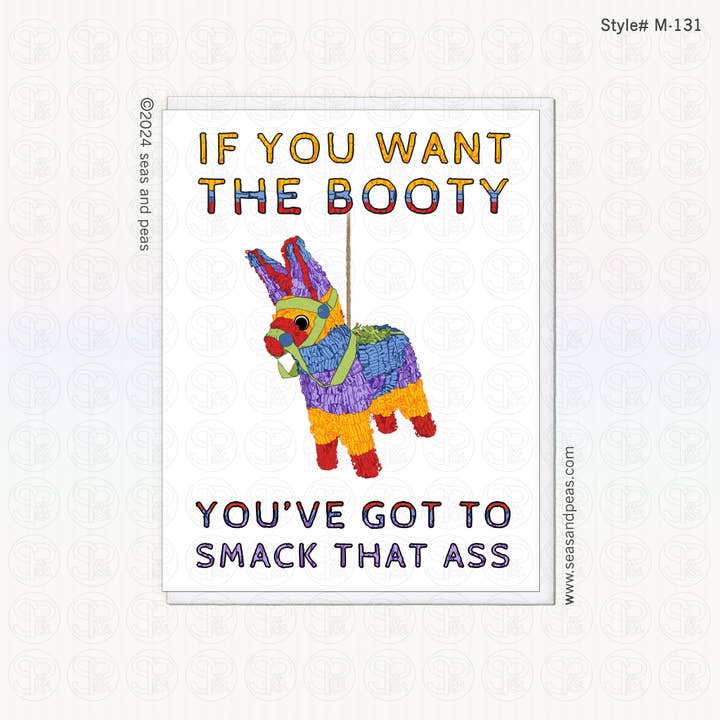 Seas and Peas, LLC - Wholesale Birthday Card - Smack The Booty Birthday Card - Mature