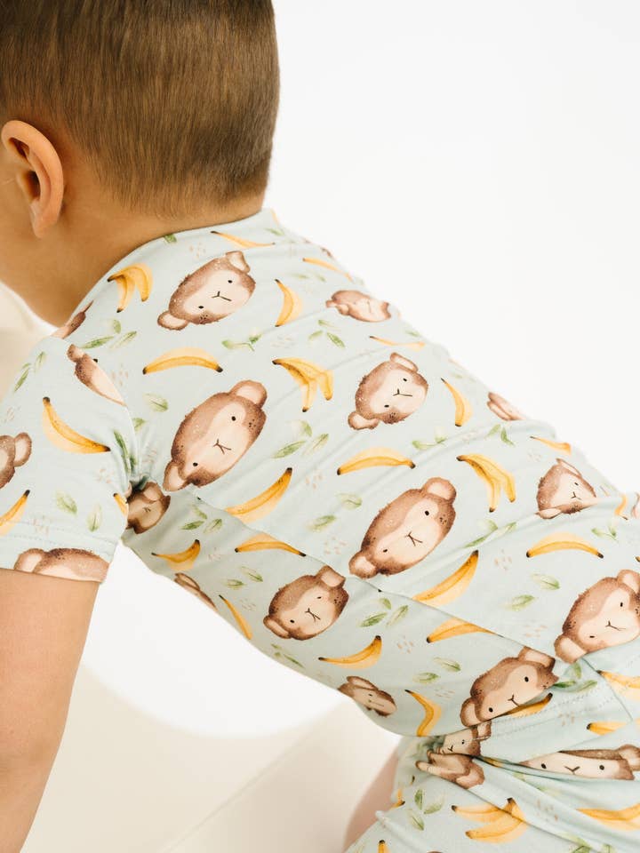 Little One Shop - Wholesale Top & Short Set - Kids - Monkey Mischief Bamboo Shorts Set5