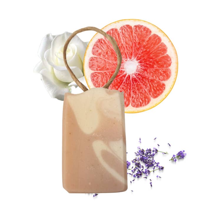 Wildflower Wisp Soap On A Rope - Vegan Stocking Filler for wholesale by The Natural Spa Cosmetics