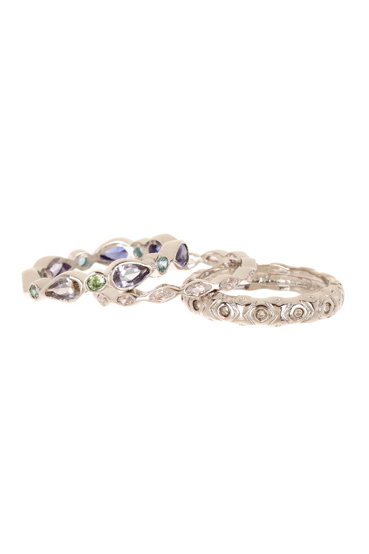 Zoey Simmons - Wholesale Multi-Stone Ring - Silver Stack Ring Set - SF1