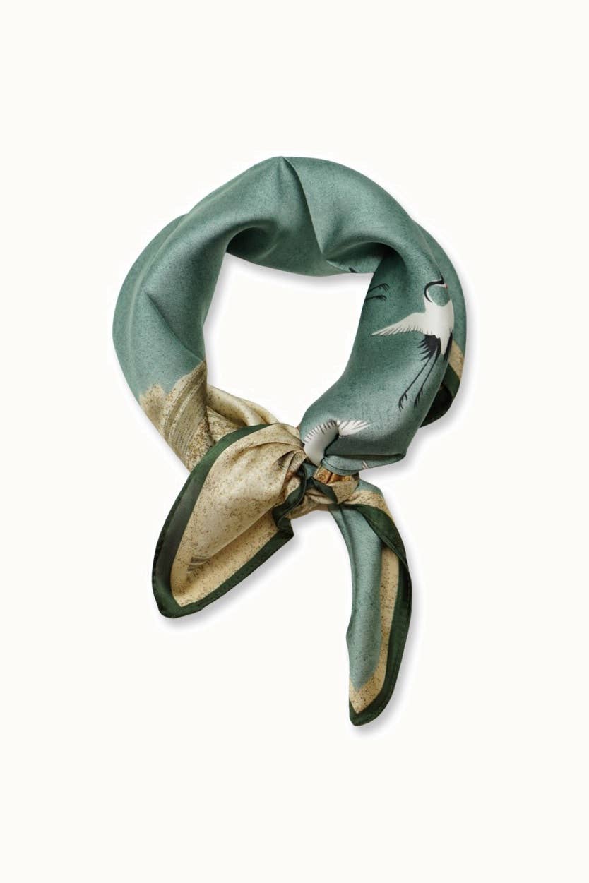 Olive & Pique - Wholesale Scarf - Women's - "So Silky" Satin Neckerchief Scarf, Versatile, Sage0