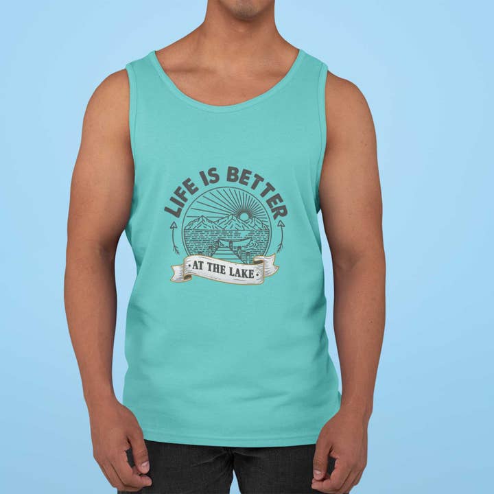 Life At the Lake Men's Tank for wholesale by Wombacart