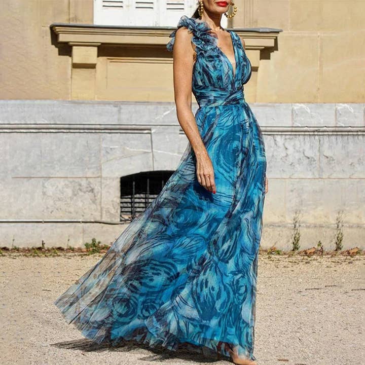 BOHO HOLIDAY STYLE FLORAL LORITA PRINT DRESS for wholesale by Lily Clothing