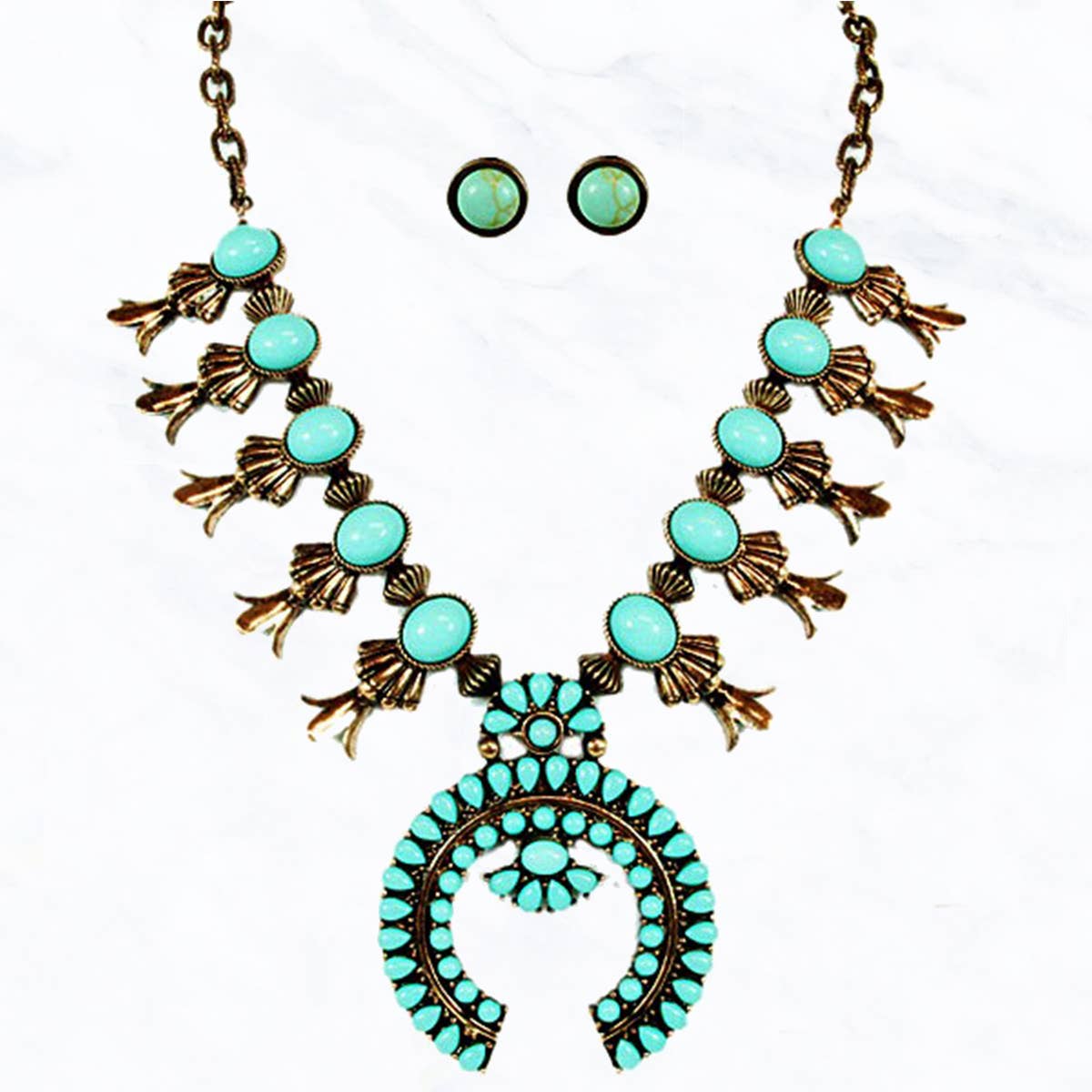 Suzie Q USA – Großhandel Schmucksets – Türkisfarbenes Kettenset2