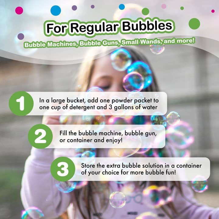 South Beach Bubbles - Wholesale Bubble Wand - Kids - WOWmazing Giant Bubble Powder (6-Pack)-Makes 6 Gallons!5