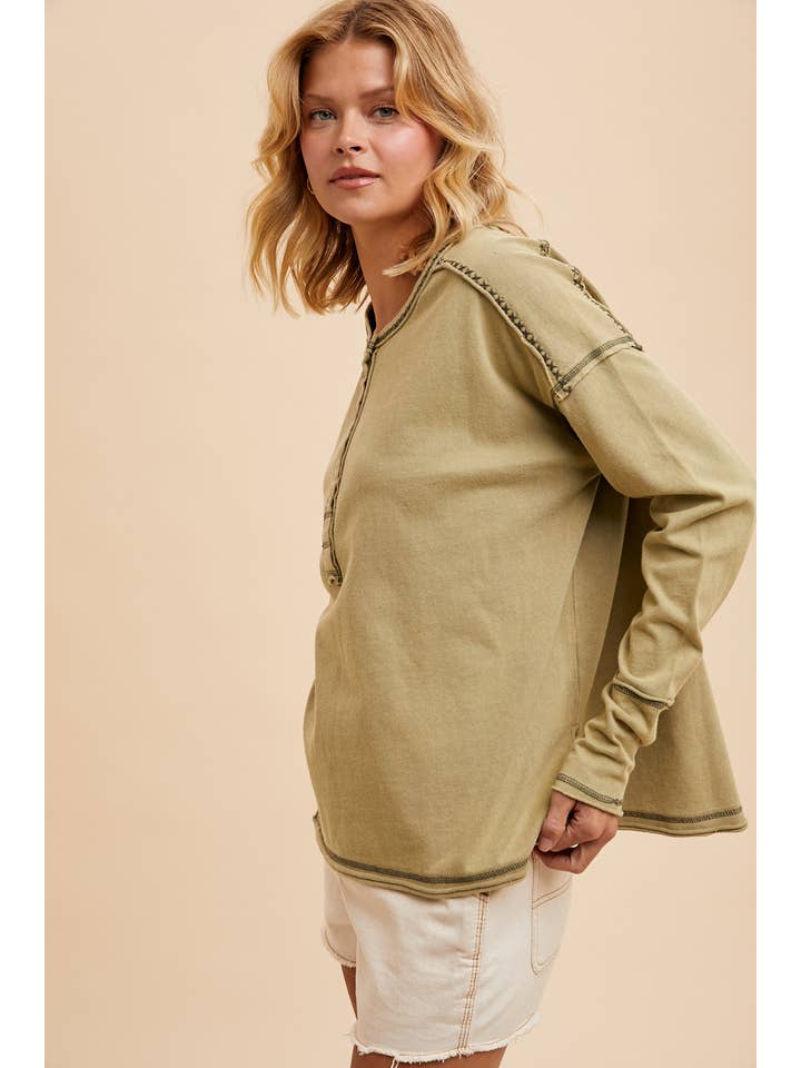 In Loom - Vente Haut en maille – femme - VÊTEMENT EN COTON LAVÉ HENLEY4