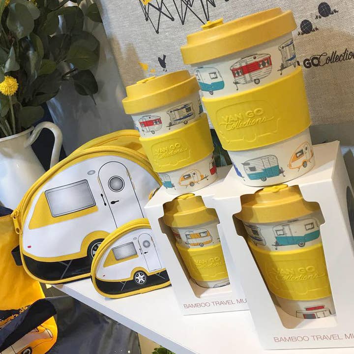 Amarillo otoño Taza de viaje de bambú | 400ml | Colecciones Van Go 'Otoño' Amarillo de venta al por mayor en Faire3