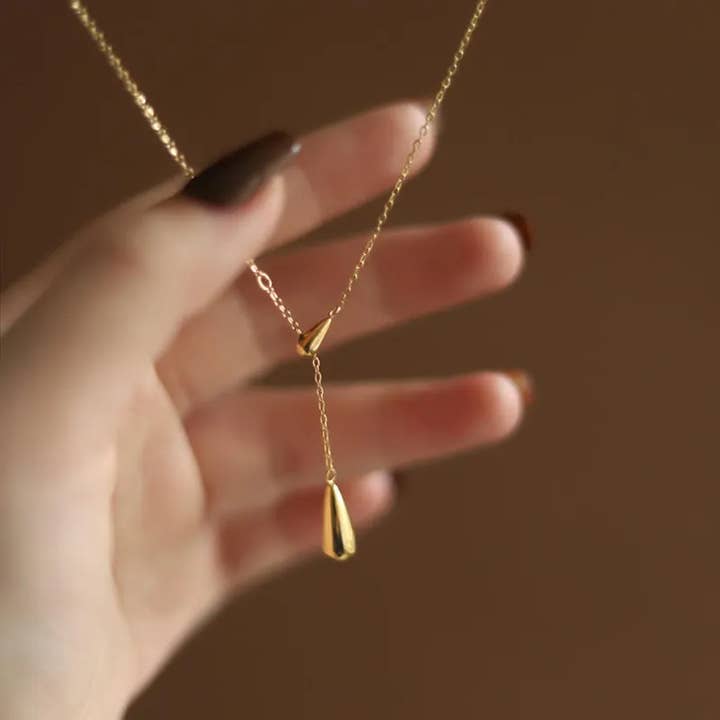 Sweet Cherry Sky - Wholesale Pendant/Charm Necklace - Gold Water Drop Necklace Chain Pendant