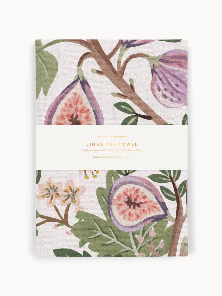 Figs 100% Linen Tea Towel for wholesale by Bespoke Letterpress