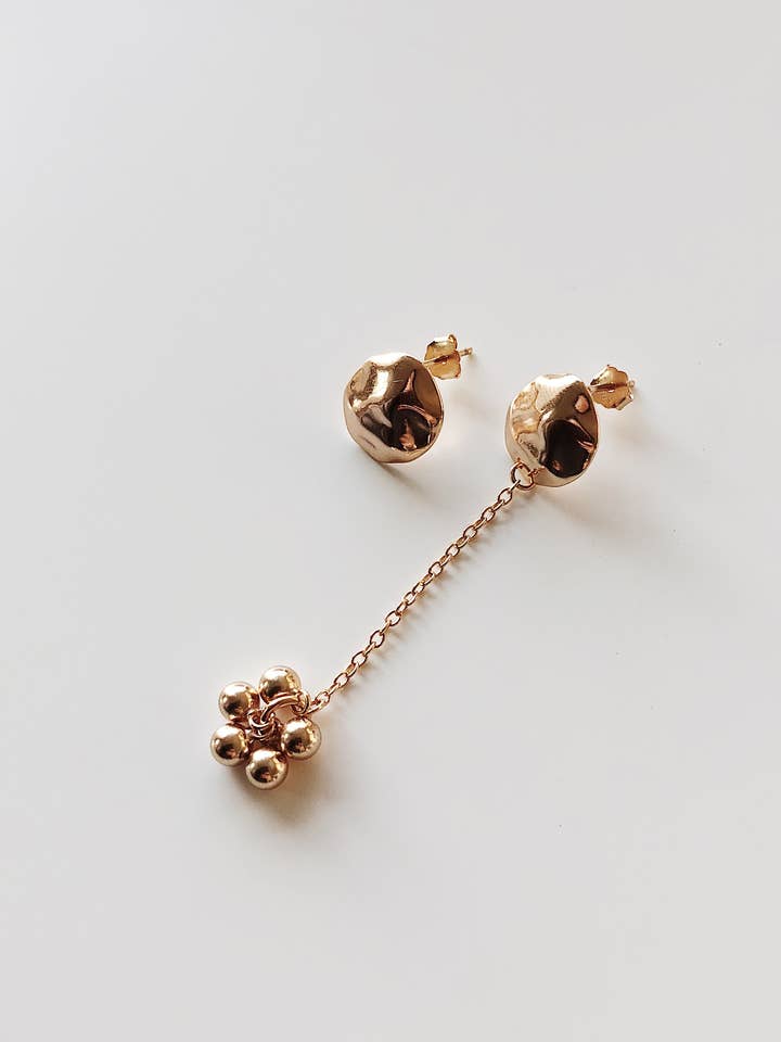 Irregular Golden Beads Earrings for wholesale by MINICYBER STUDIO