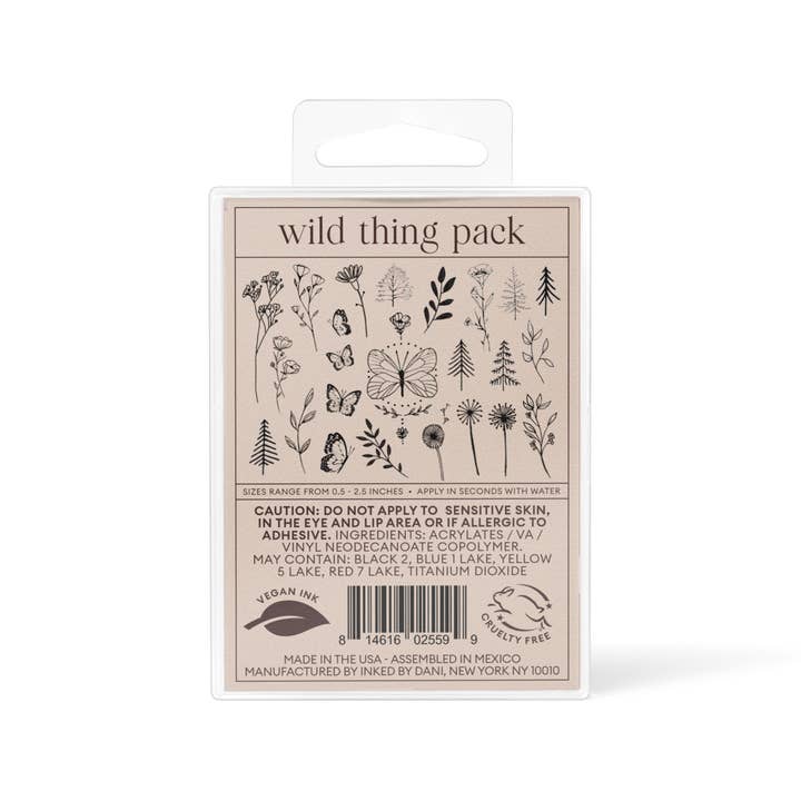 INKED by Dani - Wholesale Temporary Tattoo - Wild Thing Temporary Tattoo Pack