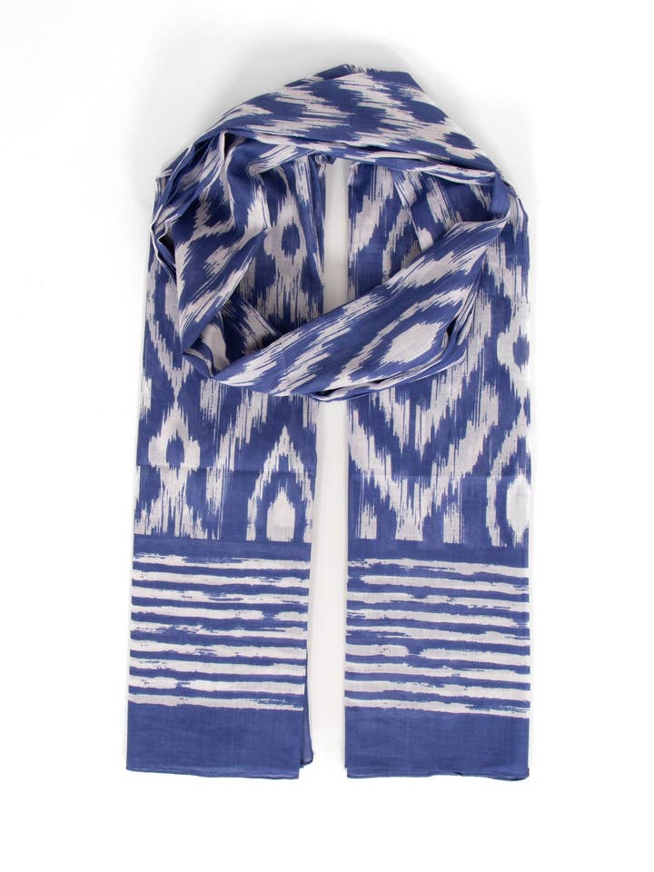 Cachecol Indie Leve de Algodão - Azul, Asteca por atacado de Sarta Accessories