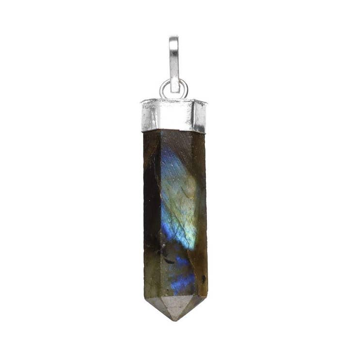 Vives de la Cortada S.L - Wholesale Individual Charm/Pendant - Labradorite Point Pendant in Silver Plating