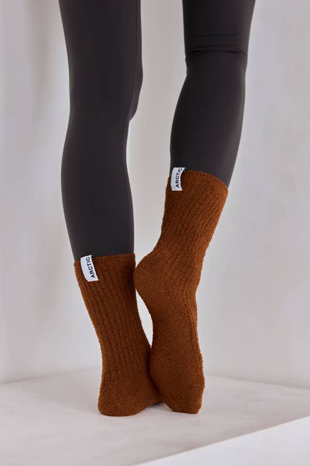 ARCTIC FOX & CO. - Vente Chaussettes – femme - Chaussettes cosy 100 % recyclées - Sepia - AW256