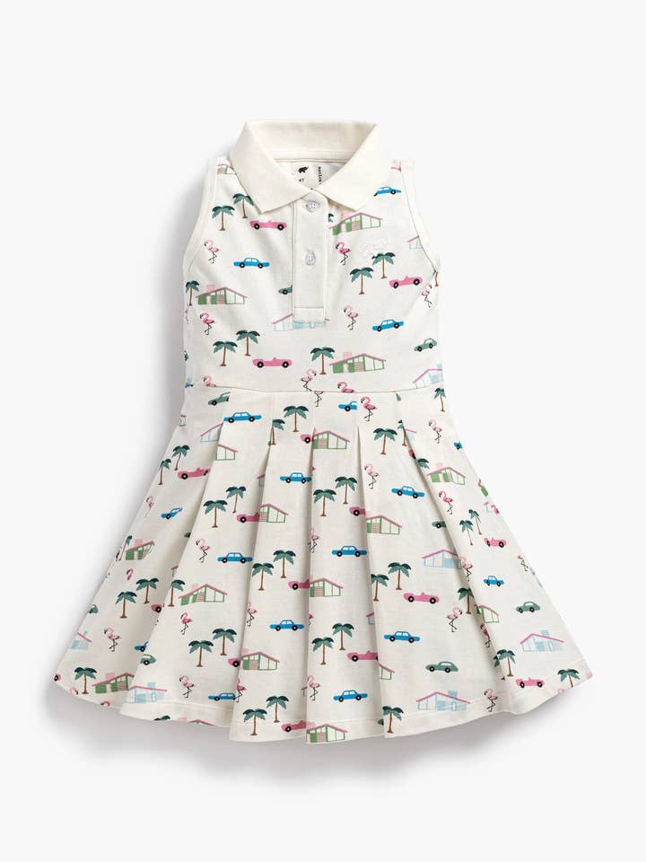 Robe de tennis plissée_Retro Palm Springs pour la vente par Monica + Andy