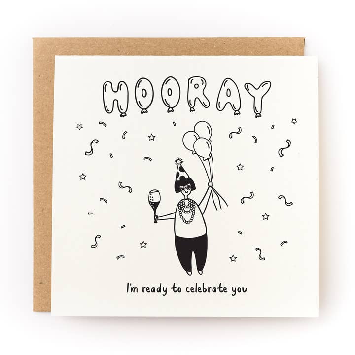 Ready to Celebrate You Congratulations Card for wholesale by Kwohtations