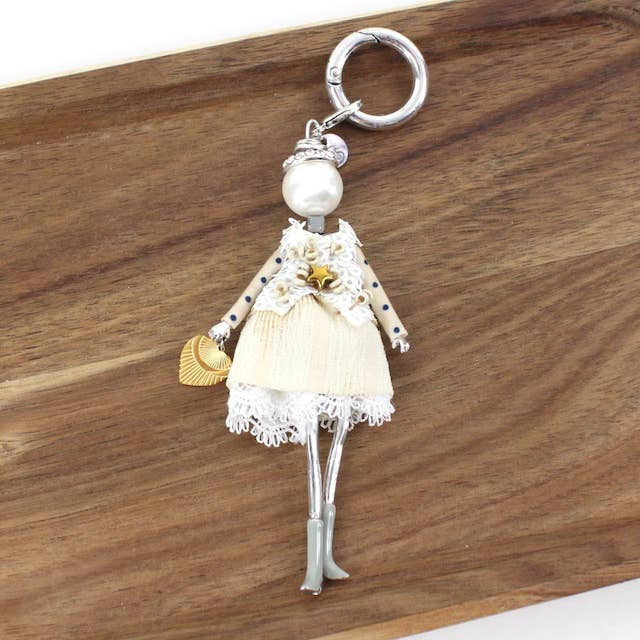 Pretty Persuasions - Wholesale Keychain - Women's - B24127 Stone Adorned French Doll Stainless Steel Keychain9
