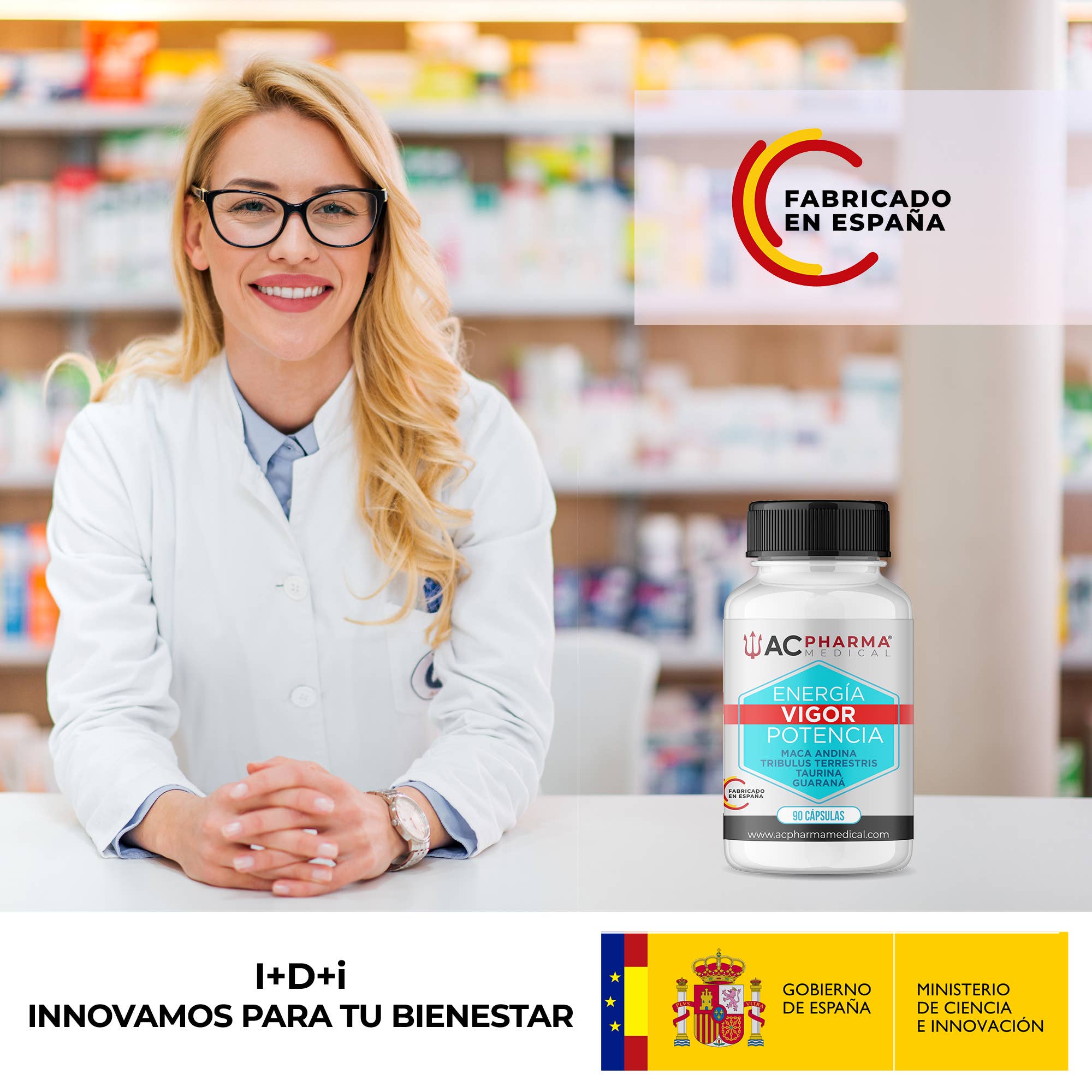 ACPHARMA MEDICAL - Venta al por mayor Suplementos/vitaminas para beber - ENERGÍA Y VIGOR | Aumenta tu fuerza y resistencia 90 Caps4