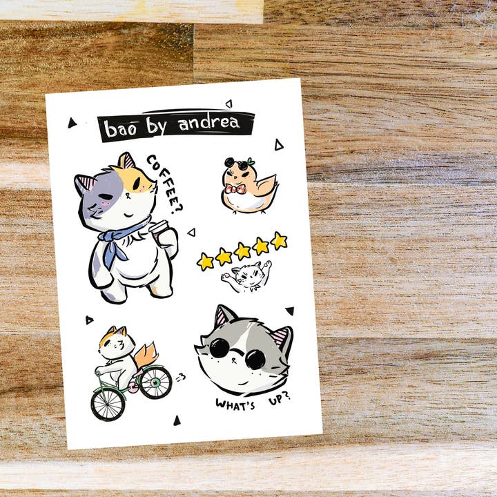 Urban Life - Matte sticker sheet of cats in the city for wholesale by bao by andrea