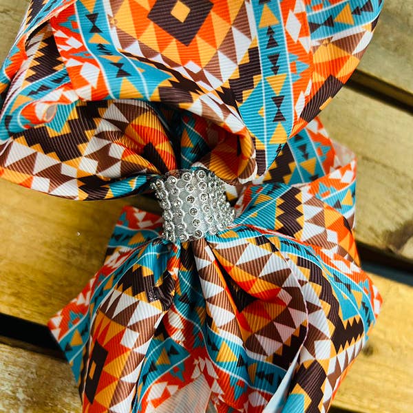 luluclothes - Wholesale Hair Bow - Kids - Multi color aztec rhinestone hair bows 7.5"(4PCS/$10.00)
